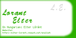 lorant elter business card