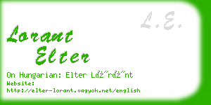 lorant elter business card